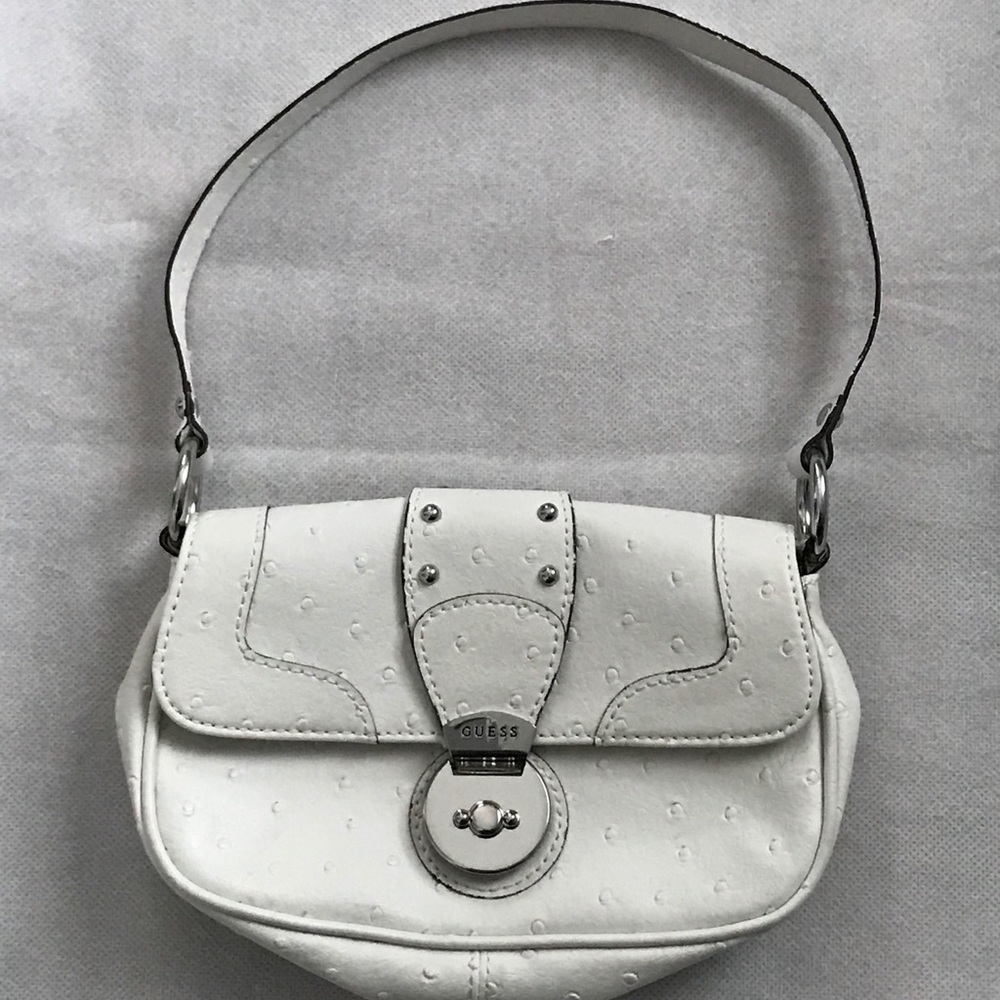 White Leather Guess Handbag